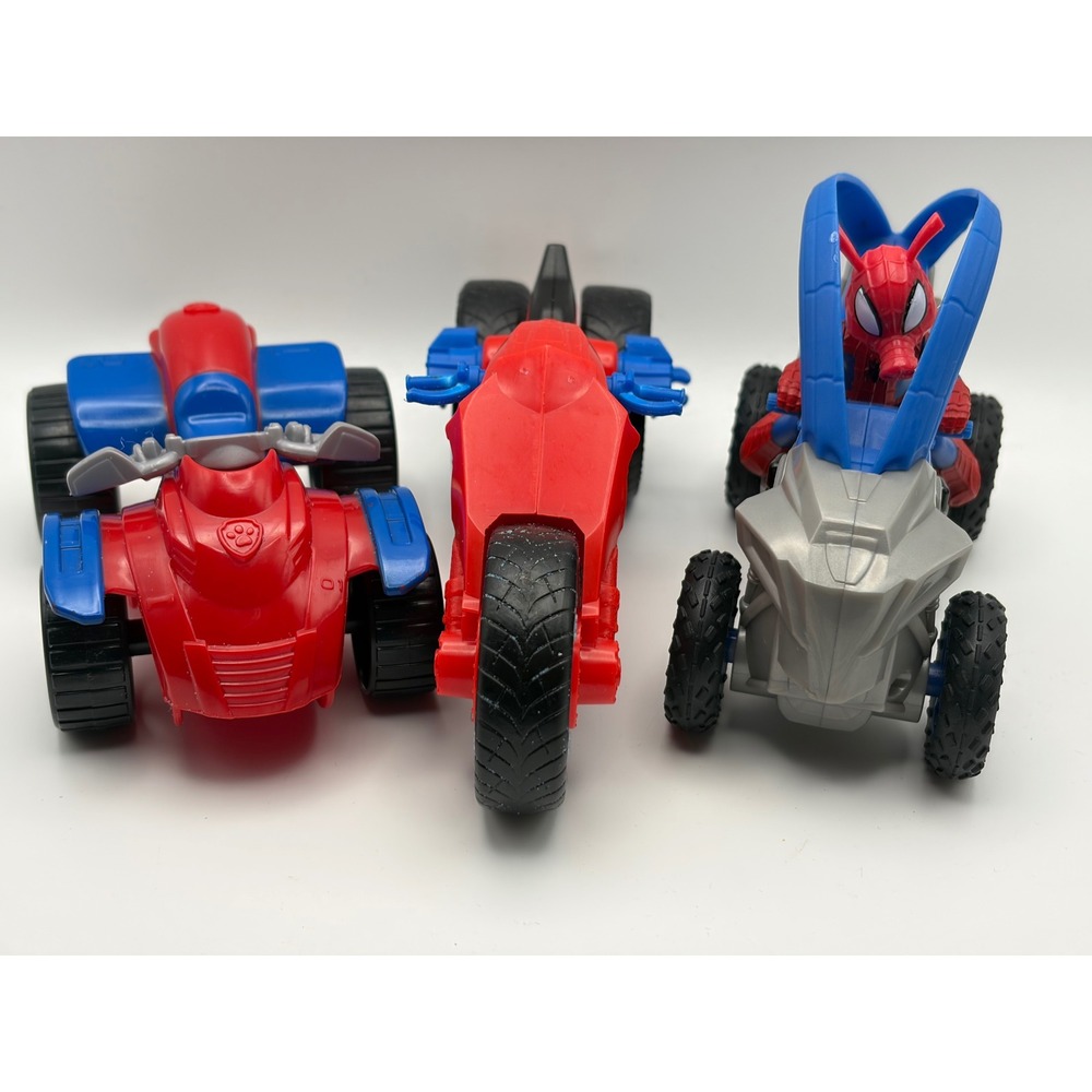 Marvel Spider-Ham Spider-Man and Paw Patrol Toy Vehicle Lot ATV Motorcycle 3pc
